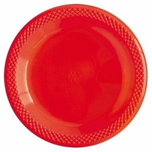 Одноразовая посуда для праздника, Весёлая затея, Тарелка красная 15см 10шт