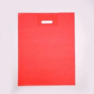 Пакет полиэтиленовый с вырубной ручкой, Красный 20-30 См, 50 мкм, 50 шт.