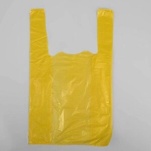 Пакет "Жёлтый", полиэтиленовый, майка, 25 х 45 см, 10 мкм (100 шт.)