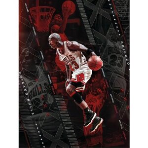 Плакат, постер Майкл Джордан, баскетболист. Michael Jordan на холсте, размер 21х30см
