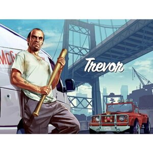 Плакат, постер на бумаге Grand Theft Auto 5 -Trevor/искусство/арт/абстракция/творчество. Размер 60 на 84 см