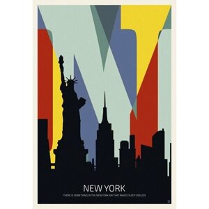 Плакат, постер на бумаге New York/Нью-Йорк. Размер 42 на 60 см