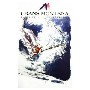 Плакат, постер на холсте Skiing-Crans-Montana-Горные лыжи-Кран-Монтана. Размер 42 х 60 см