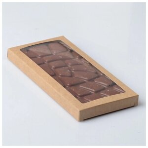 Подарочная коробка под плитку шоколада, крафт с окном, 17,1 х 8 х 1,4 см (5 шт)
