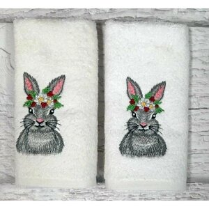 Подарочный набор полотенец Заяц-Кролик /подруге/ маме/ сестре/коллегам/дочке/ махровые полотенца