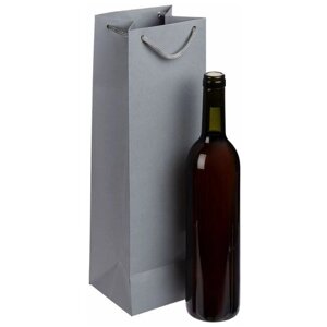 Подарочный пакет новогодний под бутылку шампанского Vindemia серый