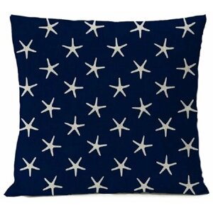 Подушка декоративная / Морские звезды синем фоне / 40х40 / подарок / подушка диванная / подушка для интерьера