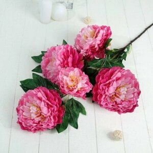 Poetry in flowers Цветы искусственные "Пион кустовой" 5 бутонов, 15х110 см, сиренево-розовый