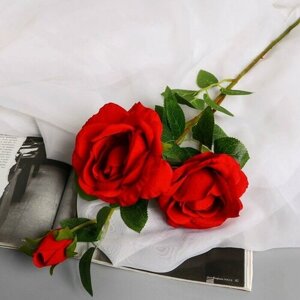 Poetry in flowers Цветы искусственные "Роза плетистая" d-10 см 67 см, красный