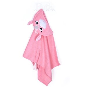 Полотенце банное с капюшоном Fluffy Bunny Единорог, цвет Светло-розовый, Размер 122Х68см, 100% хлопок, 380гр/м2