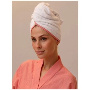 Полотенце-тюрбан женский для сушки волос Нова, махра 450 гр, подарочный комплект на 8 марта