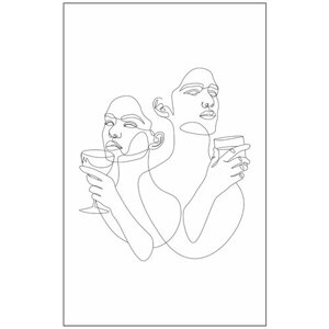 Постер / Плакат / Картина Линии - Пара с бокалами вина 40x50 см в раме