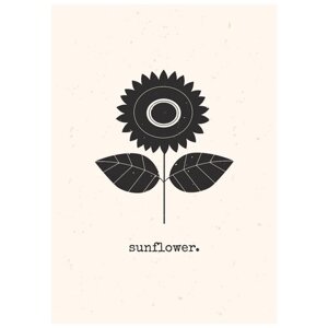 Постер / Плакат / Картина на холсте Цветы и растения - Солнечный цветок 60x90 см в подарочном тубусе