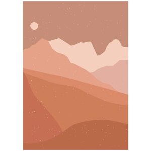 Постер / Плакат / Картина Природа - Вечер в горах 40х50 см в раме