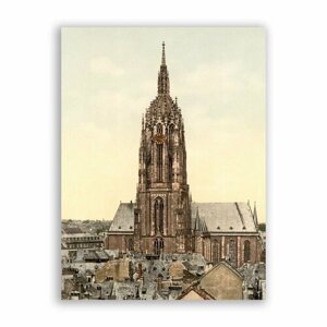 Постер, плакат на бумаге / Cathedral, Frankfort on Main, Germany / Размер 40 x 53 см