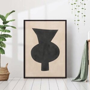 Постер "Рисунок ваза минимализм" 50 на 70 в черной рамке / Картина для интерьера / Плакат / Постер на стену / Интерьерные картины