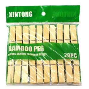 Прищепка бамбуковая "Бамбо" 20 штук, 3 упаковки