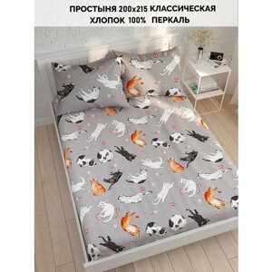 Простынь Кот Коттон "Kitties" 200х215 см