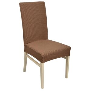 QWERTY Чехол на стул "Вельвет", 100% полиэстер, цвет "светло-коричневый"