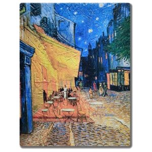 Репродукция картины Винсента Ван Гога "Ночная терраса кафе"Интерьерная фреска на доске. 40х30см