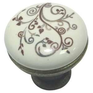 Ручка-кнопка Н0033430 30мм бронза/керамика