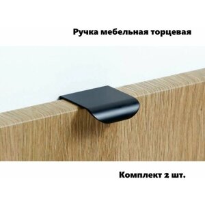Ручка мебельная торцевая RT110BL. 1/16 черное (комплект 2 шт)