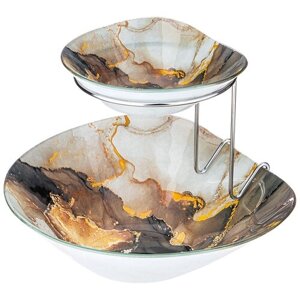Салатник для сервировки Lefard Коллекция "Marble" двойной, 15*13 и 25*22 см, высота 18 см (198-245)