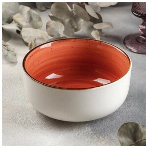 Салатник керамический Сапфир, d-15,5 см, цвет оранжевый