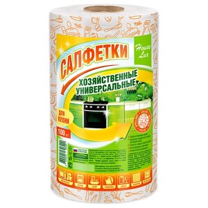 Салфетки House Lux Color универсальные для кухни 22*23см, белый/оранжевый, 100 шт.