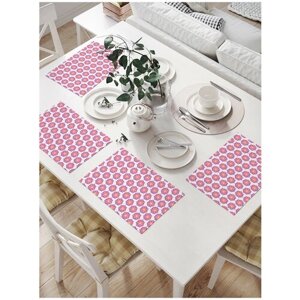 Салфетки на стол для сервировки прямоугольные, плейсмат JoyArty "Восточный цветочный мотив", 32x46 см, в комплекте 4шт.