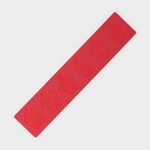 Силиконовый коврик для айсинга Доляна «Пироженки», 37,580,1 см, цвет красный