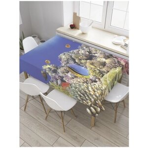 Скатерть прямоугольная JoyArty "Коралловые жилища" из сатена, 120x145 см