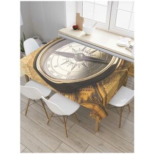 Скатерть прямоугольная JoyArty на кухонный стол "Антикварный компас" из оксфорда, 120x145 см