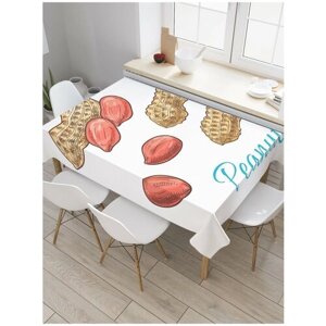 Скатерть прямоугольная JoyArty на кухонный стол "Арахис в оболочке" из оксфорда, 180x145 см