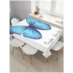 Скатерть прямоугольная JoyArty на кухонный стол "Бабочка Морфо" из оксфорда, 120x145 см