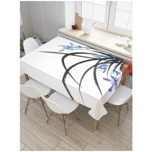 Скатерть прямоугольная JoyArty на кухонный стол "Букет ирисов" из оксфорда, 180x145 см