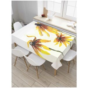 Скатерть прямоугольная JoyArty на кухонный стол "Цветочная жара" из оксфорда, 120x145 см