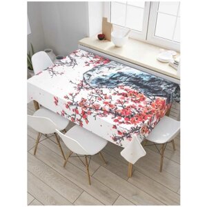 Скатерть прямоугольная JoyArty на кухонный стол "Цветочный восторг" из оксфорда, 120x145 см