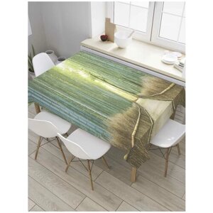 Скатерть прямоугольная JoyArty на кухонный стол "Дорога через лес" из оксфорда, 120x145 см