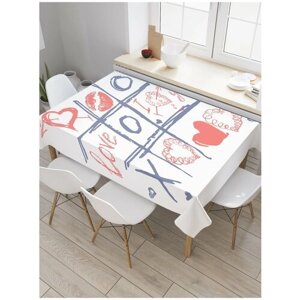 Скатерть прямоугольная JoyArty на кухонный стол "Игра в поцелуи" из оксфорда, 120x145 см