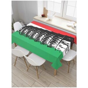 Скатерть прямоугольная JoyArty на кухонный стол "Итальянская Пиза" из оксфорда, 120x145 см