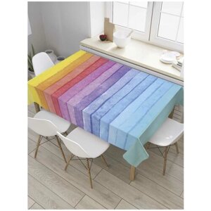 Скатерть прямоугольная JoyArty на кухонный стол "Красочные оттенки радуги" из оксфорда, 120x145 см