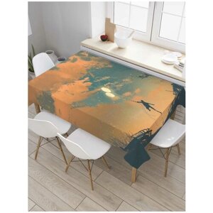 Скатерть прямоугольная JoyArty на кухонный стол "Летящий в небо" из оксфорда, 180x145 см