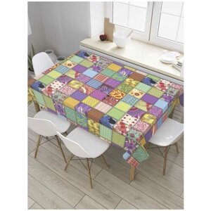 Скатерть прямоугольная JoyArty на кухонный стол "Лоскутное одеяло" из оксфорда, 180x145 см