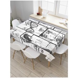 Скатерть прямоугольная JoyArty на кухонный стол "Модный комикс" из оксфорда, 180x145 см