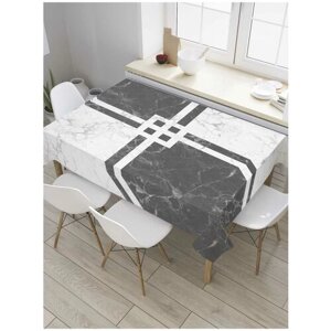Скатерть прямоугольная JoyArty на кухонный стол "Мраморная плитка" из оксфорда, 120x145 см