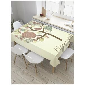 Скатерть прямоугольная JoyArty на кухонный стол "Пасхальное дерево" из оксфорда, 120x145 см