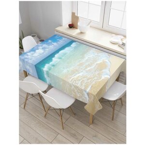 Скатерть прямоугольная JoyArty на кухонный стол "Пена на песке" из оксфорда, 120x145 см