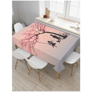 Скатерть прямоугольная JoyArty на кухонный стол "Романтические дети" из оксфорда, 180x145 см