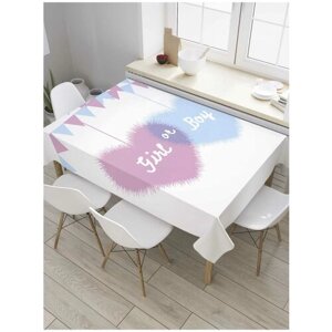 Скатерть прямоугольная JoyArty на кухонный стол "Сердечки на гирлянде" из оксфорда, 120x145 см